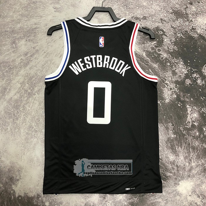 Camiseta Los Angeles Clippers Russell Westbrook NO 0 Ciudad 2022-23 Negro